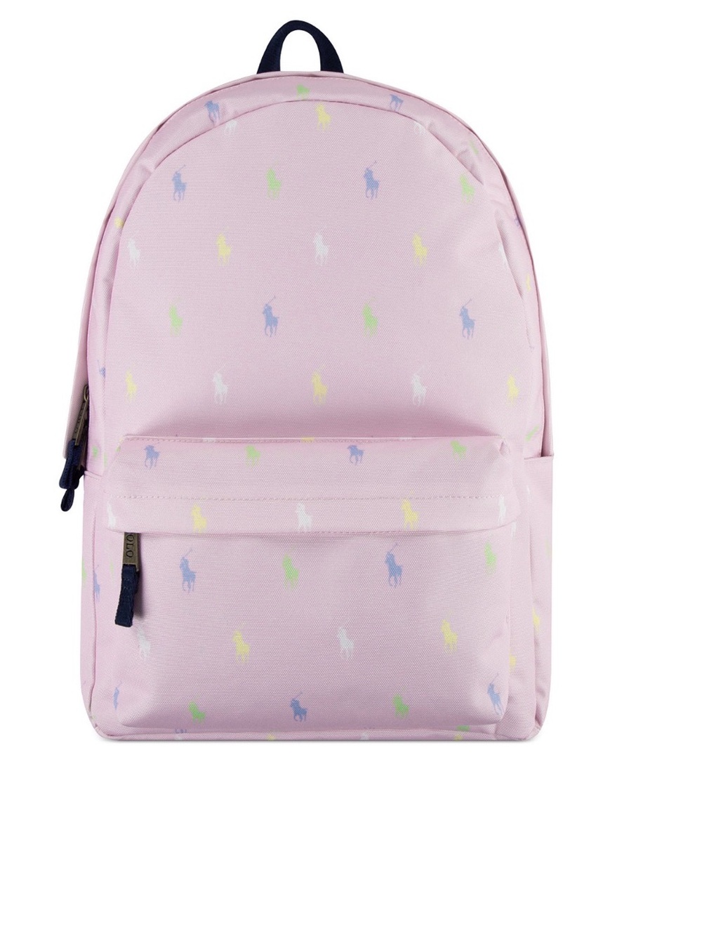 Ralph Lauren Pastel Pink Kids Backpack with Multicolor Polo Pony Motif